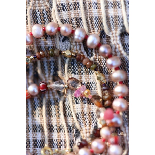 5 Octobre auksuoto sidabro apyrankė su cirkoniais, granatu, turmalinais 